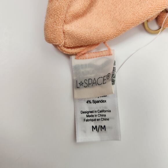 L*Space Brittany Triangle Bikini Top in Tangy Terry Orange Size Medium NWT - Picture 5 of 5